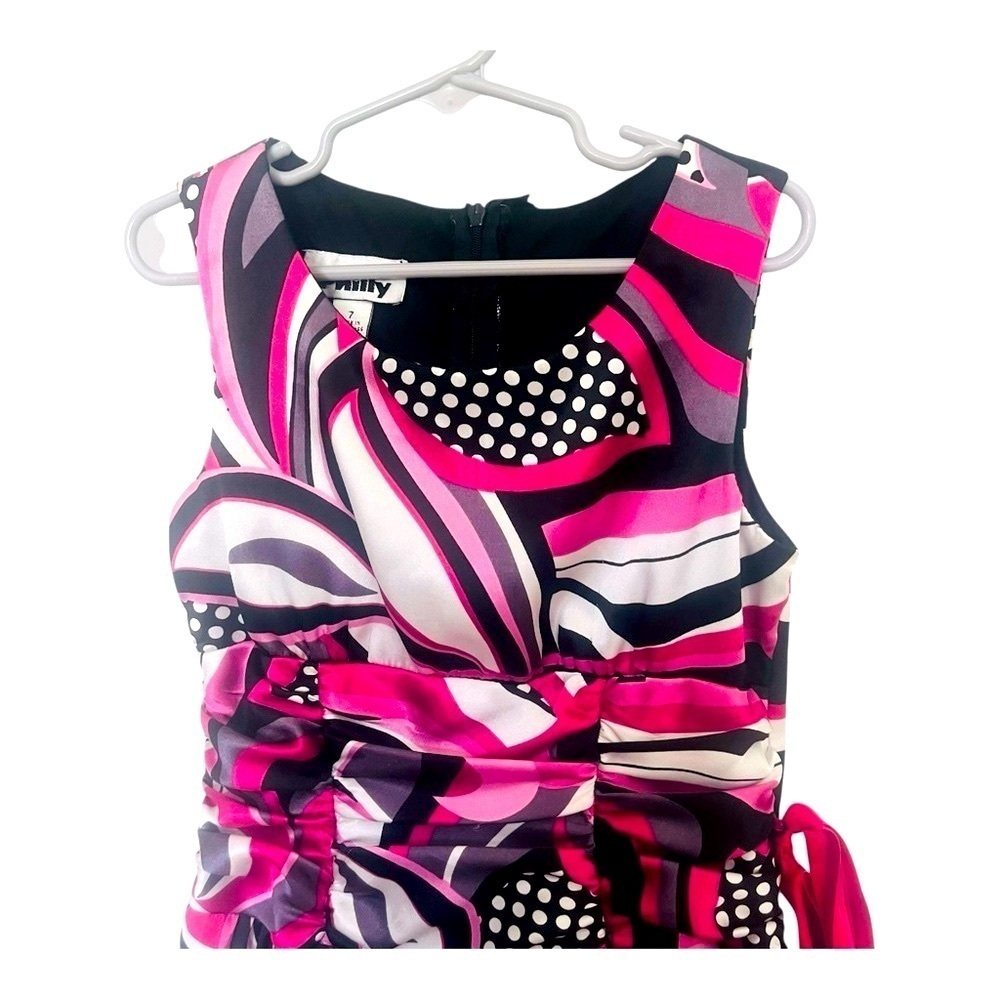 Philly any occasion dress 7 sleeveless scooped neck ruffles ruched waist lining - Picture 4 of 15